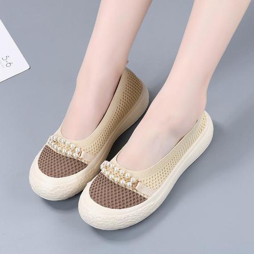 WOMEN'S SHOES WS-0235 / S107 - CASUAL SLIP-ON SNEAKERS