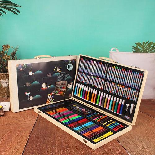 180-PIECE COLORED PENCIL SET / SC-0064 / B01 - WOODEN BOX COLORED PENCIL SET