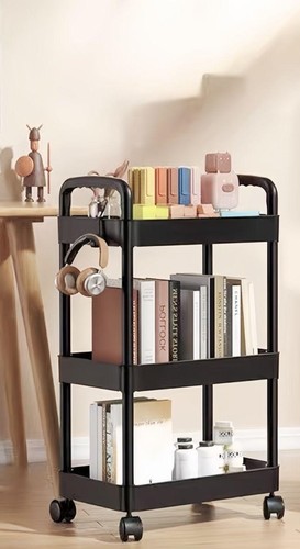 3-LAYER STORAGE RACK / HM-0695 / S319-A - COLOR: BLACK PLASTIC STORAGE RACK