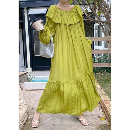 LACE-UP LONG DRESS WD-0865 / K120 - COLOR: GREEN ONE SIZE