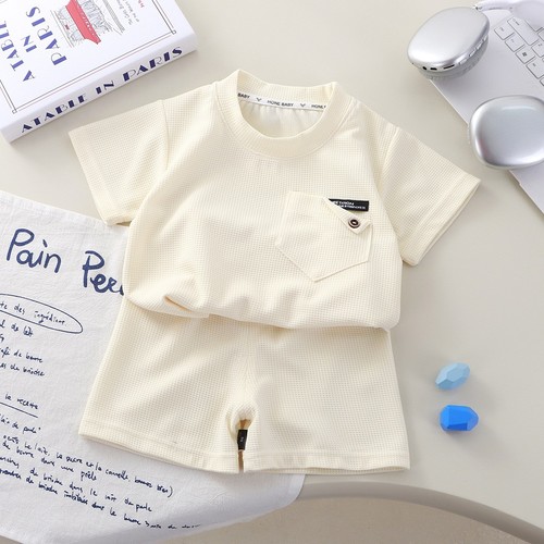 TWO PIECE T-SHIRT AND SHORT FOR BOYS / BY-0002 - COLOR WHITE