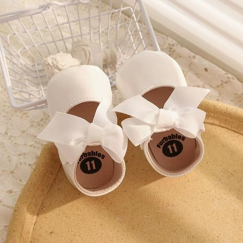 NEW BORN BABY SHOES BOWKNOT DESIGN / BB-0067/S297 - COLOR WHITE