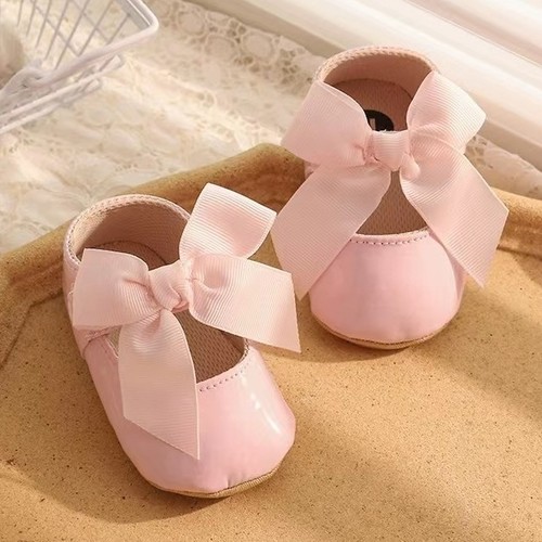 NEW BORN BABY SHOES BOWKNOT DESIGN / BB-0068/S297 - COLOR PINK