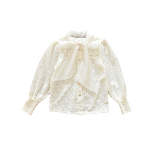 GIRL’S LONG SLEEVE GL-0347/S291 - Long sleeve Princess style shirt color white