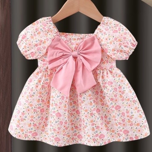 BABY GIRL DRESS / BB-0251 / S400 - Floral pink dress