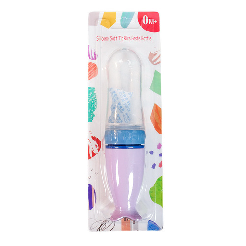 BABY SILICONE FEEDING BOTTLE BB-0263/S272 - SQUEEZING BOTTLE FOR RICE AND CEREALS WITH CUP
