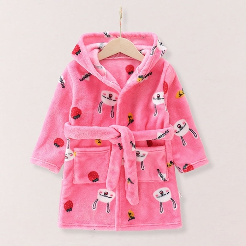 GIRL'S BATHROBE / BR-0140 / S433 - Pink bathrobe