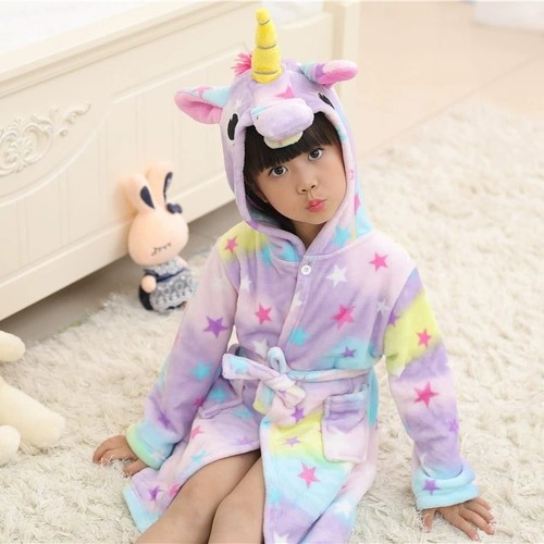 BATHROBE FOR GIRLS / BR-0018 / S551 - COLORFUL LONG SLEEVED BATHROBE FOR GIRLS