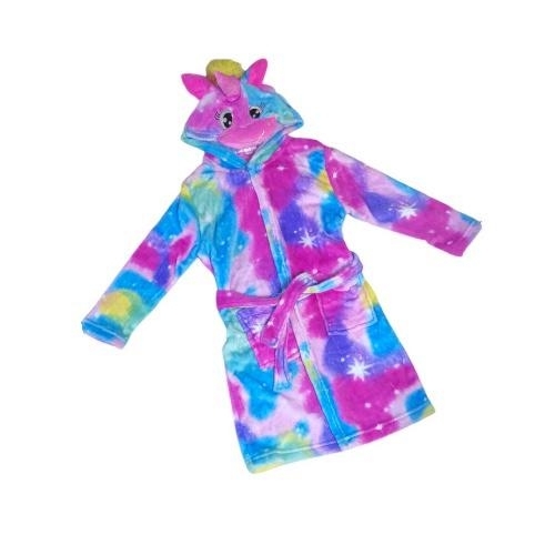 BATHROBE FOR GIRLS / BR-0019 / S551 - COLORFUL LONG SLEEVED BATHROBE FOR GIRLS