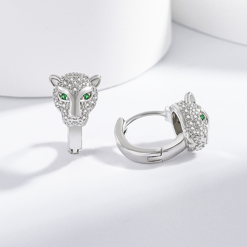 WOMEN'S FASHIONABLE EARRINGS / WA-0511 / S265 - White Gold Plated Leorpard earrings