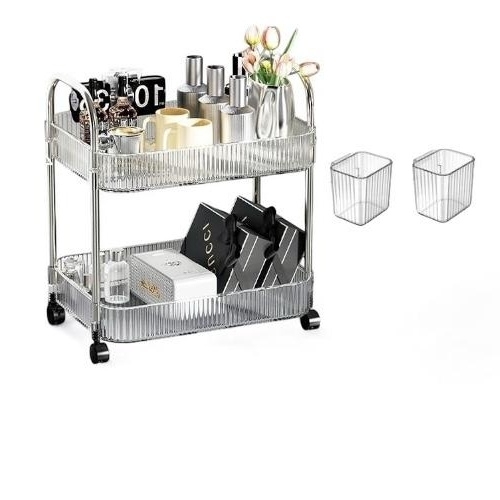 2 LAYER TRANSPARENT STORAGE RACK / HM-0705 / K57A - With 2 box