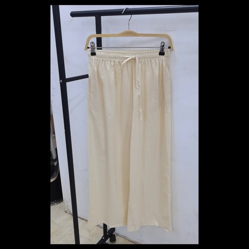 WOMEN'S WIDE LEG PANTS / WD-0874 / C07 - Cream color