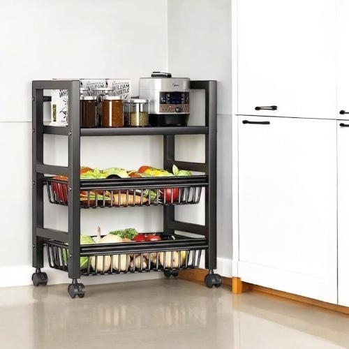 MOVABLE KITCHEN RACK / KN-0453 / S116 - 3 LAYER Movable kitchen rack