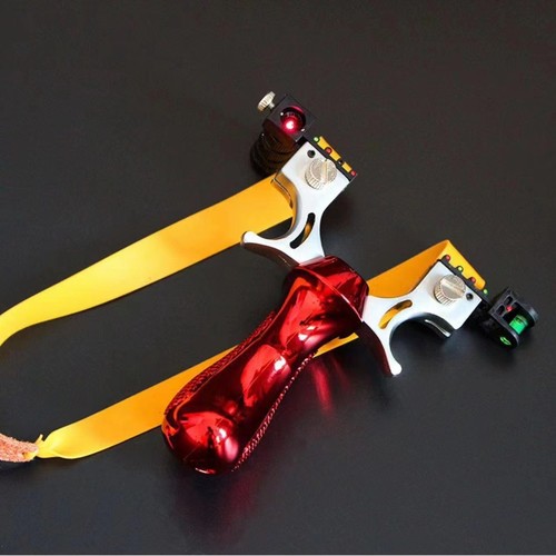 SLINGSHOT / S698 - Hunting resin slingshot with laser. Color: red For ages 13yrs old above