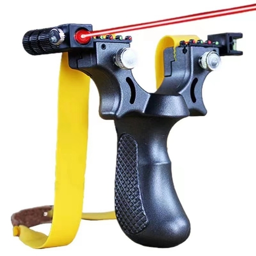 SLINGSHOT / S698 - Hunting resin slingshot with laser. Color: black For ages 13yrs old above