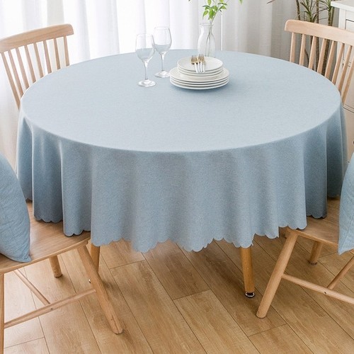 TABLECLOTH FOR ROUND TABLE / KN-0455 / S565 - Waterproof tablecloth Color:bluegray