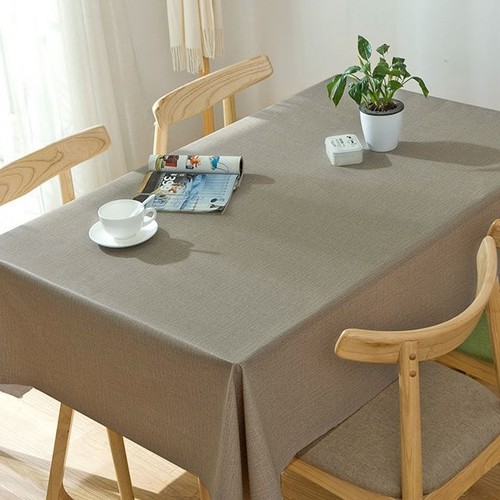 140X200CM WATERPROOF TABLECLOTH / KN-0460 / S565 - Brown