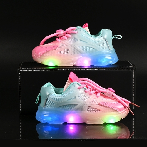 GIRL'S LED LIGHT SHOES / GL-0367/K77 - Color:pink Size:34