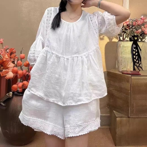 WOMEN'S LONG-SLEEVE SHIRT  / U62 - Color white One size