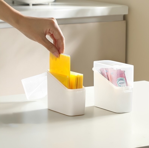KITCHEN SEASONING STORAGE BOX / KN-0468/U77 - Open-top storage box Color white
