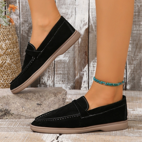 WOMEN'S FLAT SHOES / BLACK U108 - Casual women\