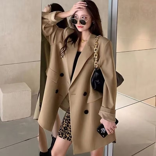 WOMEN'S CAMEL COLORED BLAZER / U109 - Color brown