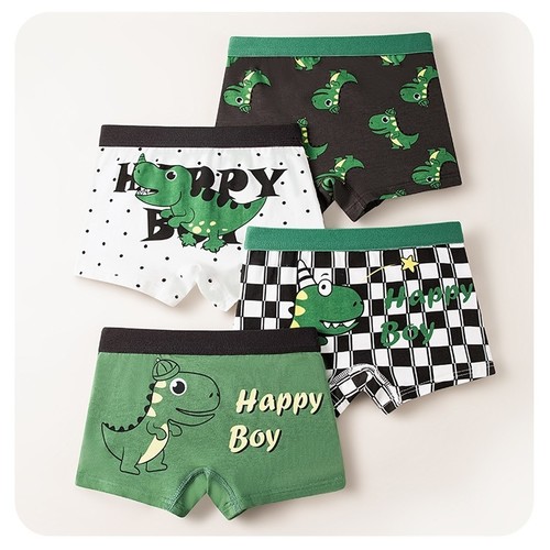BOY'S UNDERWEAR / BY-0189/K139 - Boyleg shorts 4IN1 PACK-ASSORTED PRINT