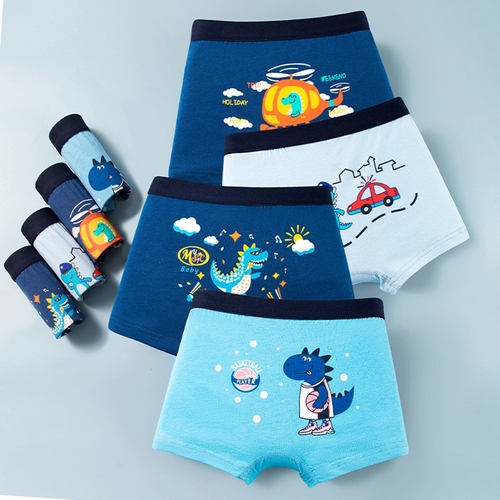 BOY'S UNDERWEAR / BY-0199/K139 - Boyleg shorts 4IN1 PACK-ASSORTED PRINT