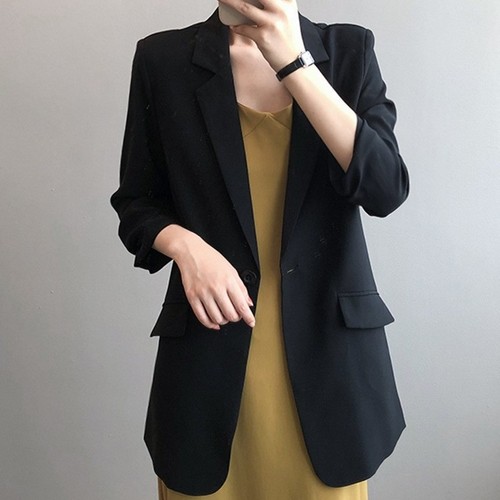 BLACK BLAZER / U193 - women's pluz size suit Color black