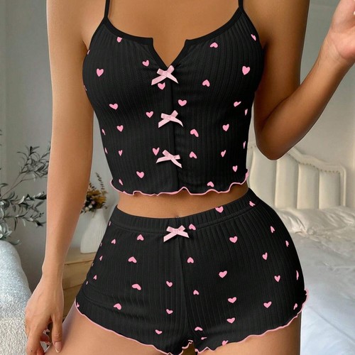 CAMISOLE AND SHORT / WD-1013/K142 - Color black