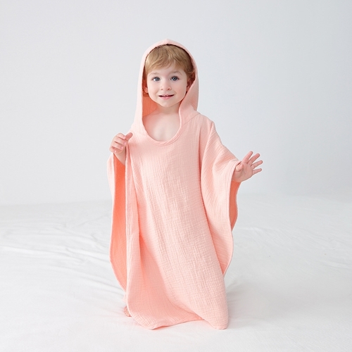 CHILDREN'S CLOAK TOWEL / U263 - Oversized towel with a built-in hood Color peach