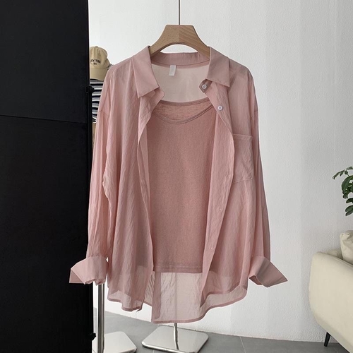 PINK LONG-SLEEVED SHIRT  / U272 - Long-sleeved shirt top