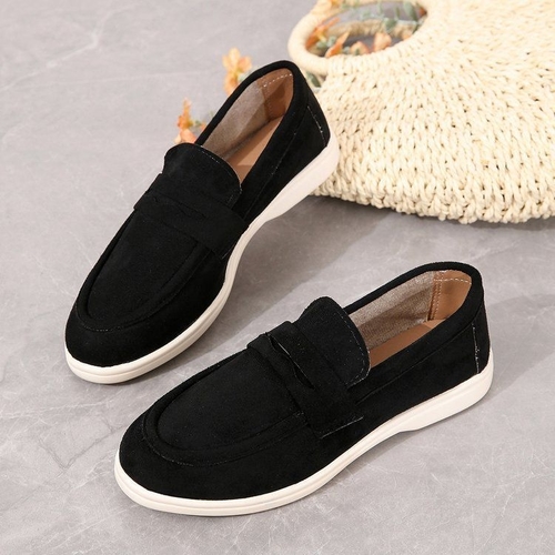 WOMEN'S FLAT SHOES / U242 - Loafer shoes Color black