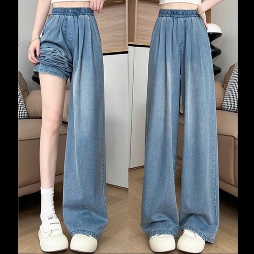 WOMEN'S WIDE-LEG PANTS / U390 - Denim pants Size small