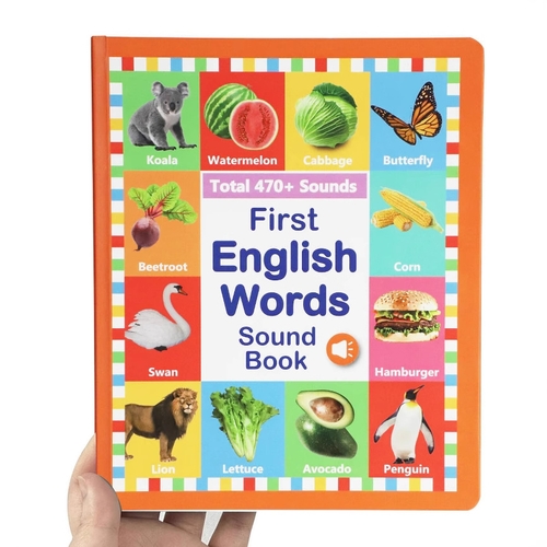 FIRST ENGLISH WORDS SOUND BOOK / U403 - Battery operated book  21 themes / 470+words