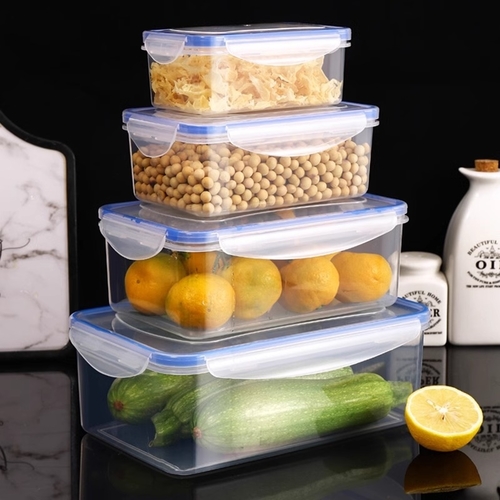 FOUR PIECE FOOD STORAGE CONTAINER SET / U65/U68 - 4pcs Transparent food storage box