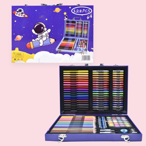 128 PIECE COLOR PEN SET / BLUE / U99 - 128 piece in 1 set