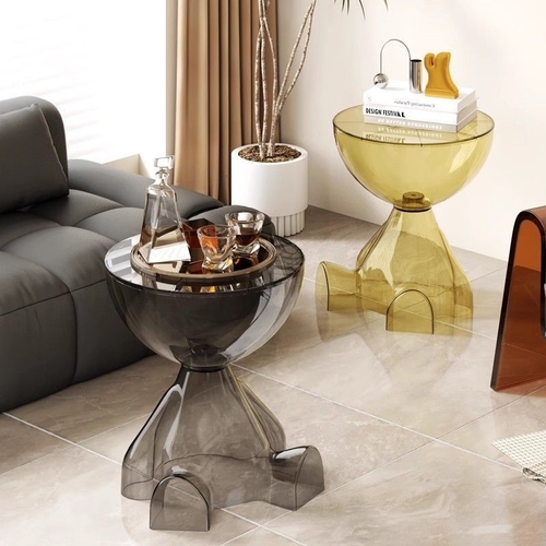 CREATIVE MOVABLE SIDE TABLE / BLACK / U137 - Multifunction cute transparent table ACRILYC BLACK H:40 W:36