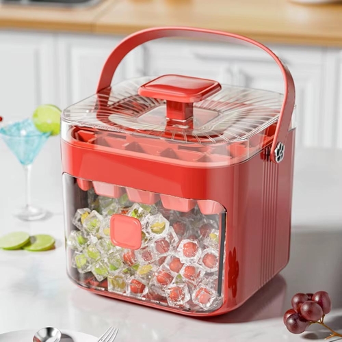 ICE CUBE MOLDER / U136 - Ice cube molder and tray Color red