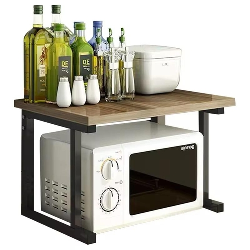 KITCHEN MICROWAVE STORAGE RACK / U228 - Multifunctional wooden microwave over corner.