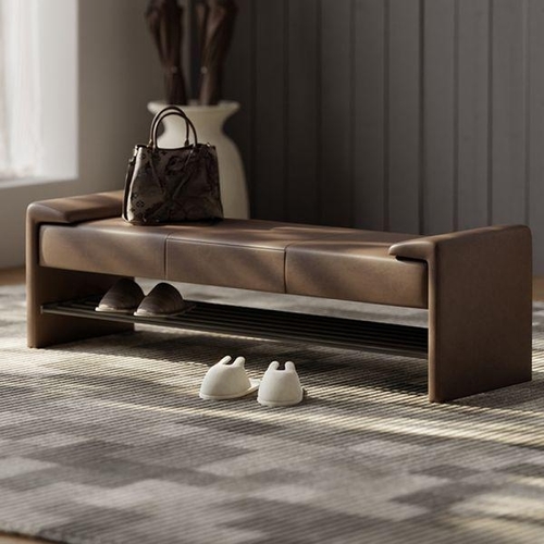 ENTRYWAY BENCH / U501 - Bench with a 1-shelf shoe rack LxW:103x42cm H:44-59cm