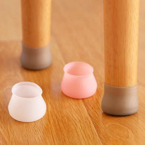 4-PIECE SILICONE CHAIR LEG CAPS / S896 - Used to protect floors from scratches and reduce noise when moving furtinure.