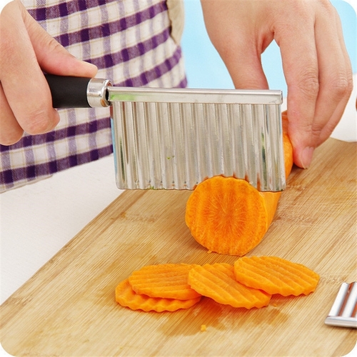 STAINLESS STEEL CRINKLE SLICER / S26 - Wavy blade chips slicer