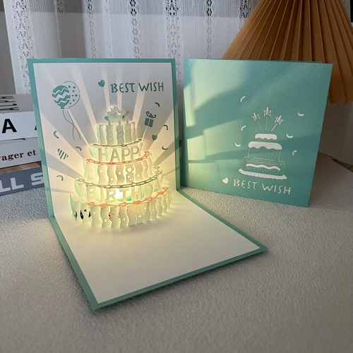 BIRTHDAY GREETING CARD / S66 - Greeting card with light and music