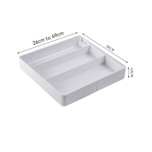 ORGANIZER BOX FOR DESKTOP-DRAWER / K111 - adjustable and multifunction organizer box for desktop/drawer. Color: white