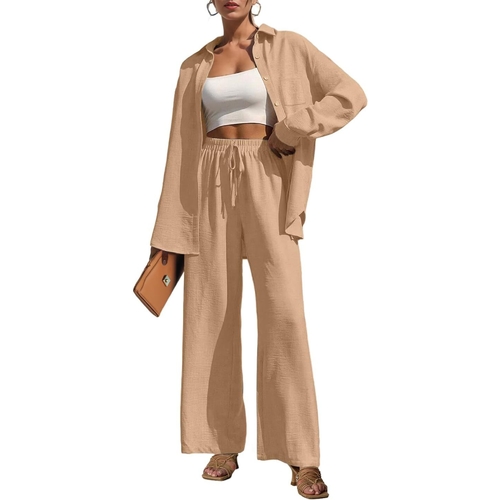 Naya Store - SET / WD-0712 / F273 - COLOR BEIGE LONG SLEEVED SHIRT AND PANTS