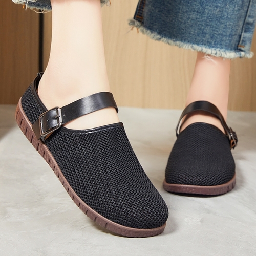 CLOSED-TOE SANDALS - BLACK F145 - Color black soft sole sandals