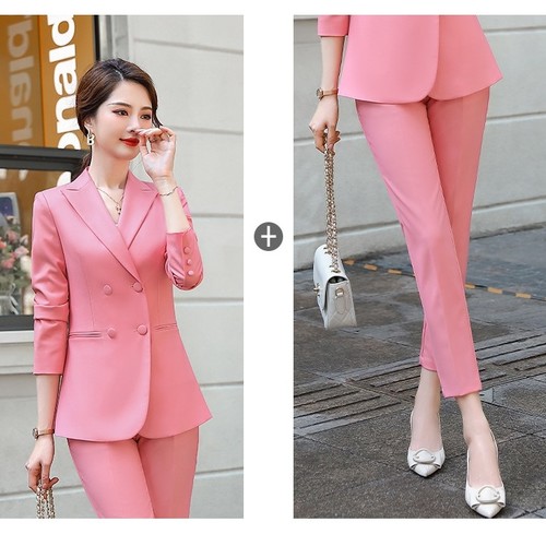 WOMEN'S SUIT TWO-PIECE SET / PINK S274 - Color:pink
