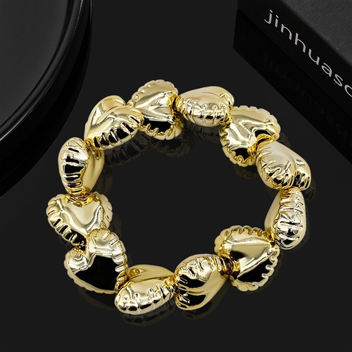 HEART BRACELET / F317 - Women's bracelet Color:gold