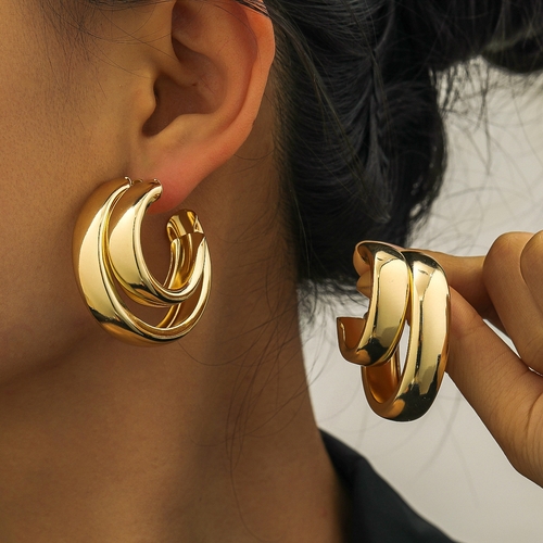 EARRING STUDS / F329 - Gold plated earrings